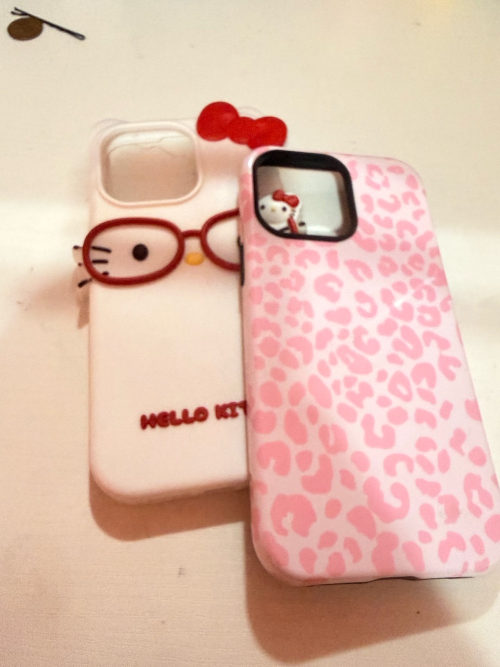 Pink Leopard & White hello kitty Phone Case bundle